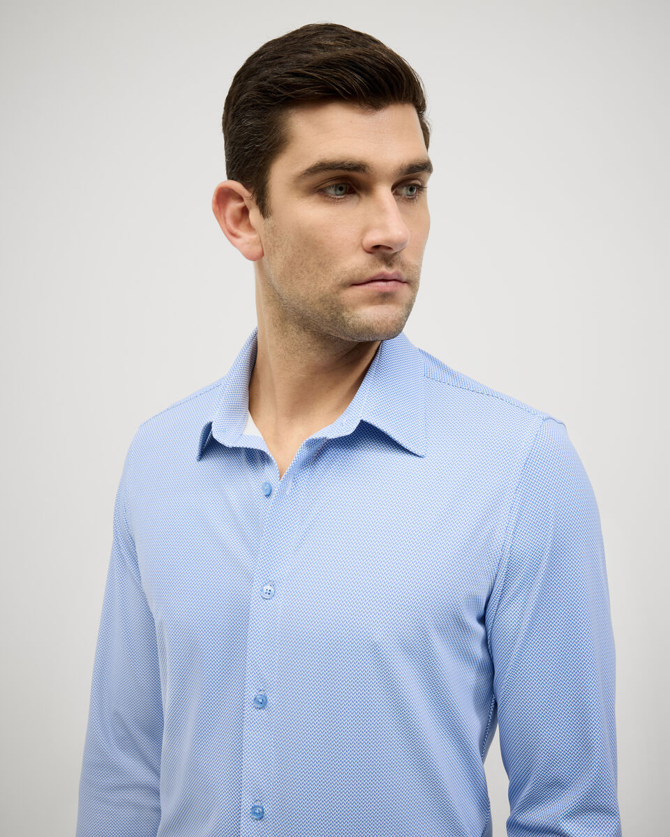 Micro-Geo Travel Long Sleeve Shirt, Blue, hi-res